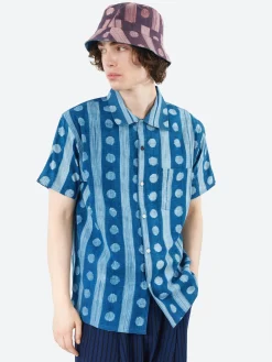 Kardo - Shibori Bucket Hat in Indigo and Wine