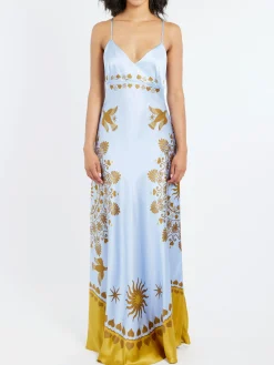 La DoubleJ - Eros Slip Dress in Olympus Placee Blue