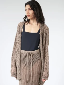 Lauren Manoogian - Big Net Cardigan in Wood
