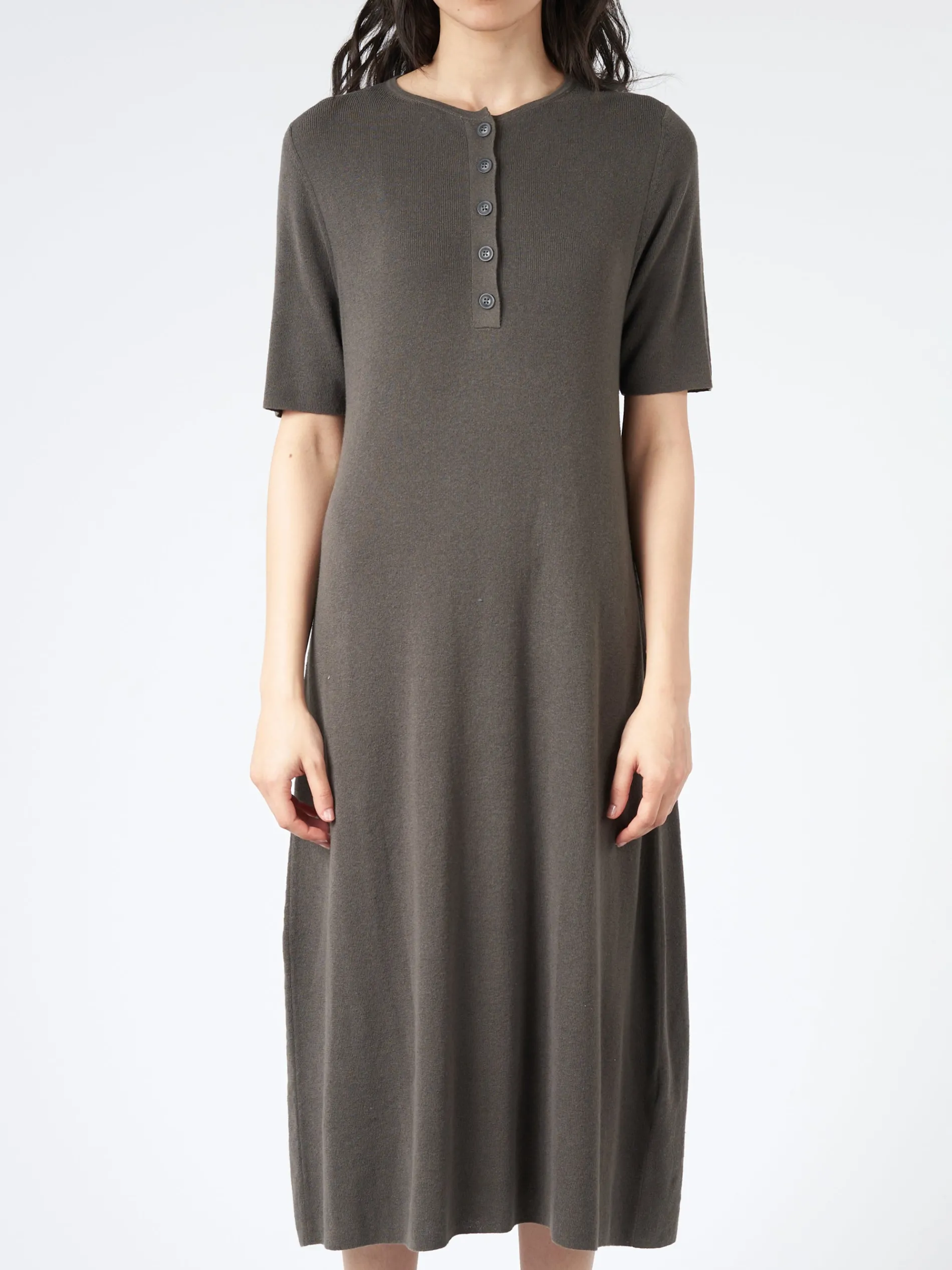 Lauren Manoogian - Rib Henley Dress in Coal