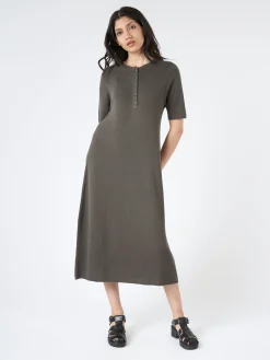 Lauren Manoogian - Rib Henley Dress in Coal