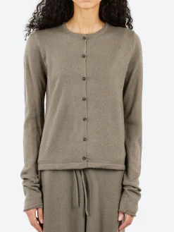 Lauren Manoogian - Super Fine Crewneck Cardigan in Concrete