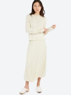 Lauren Manoogian - Super Fine Crewneck Cardigan in Ivory