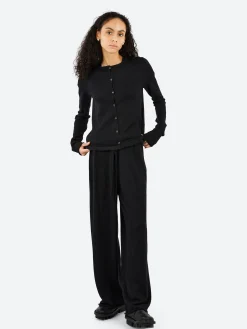 Lauren Manoogian - Super Fine Crewneck Cardigan in Black