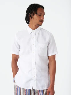 Linen Coolmax Button-Down Short Sleeve Shirt