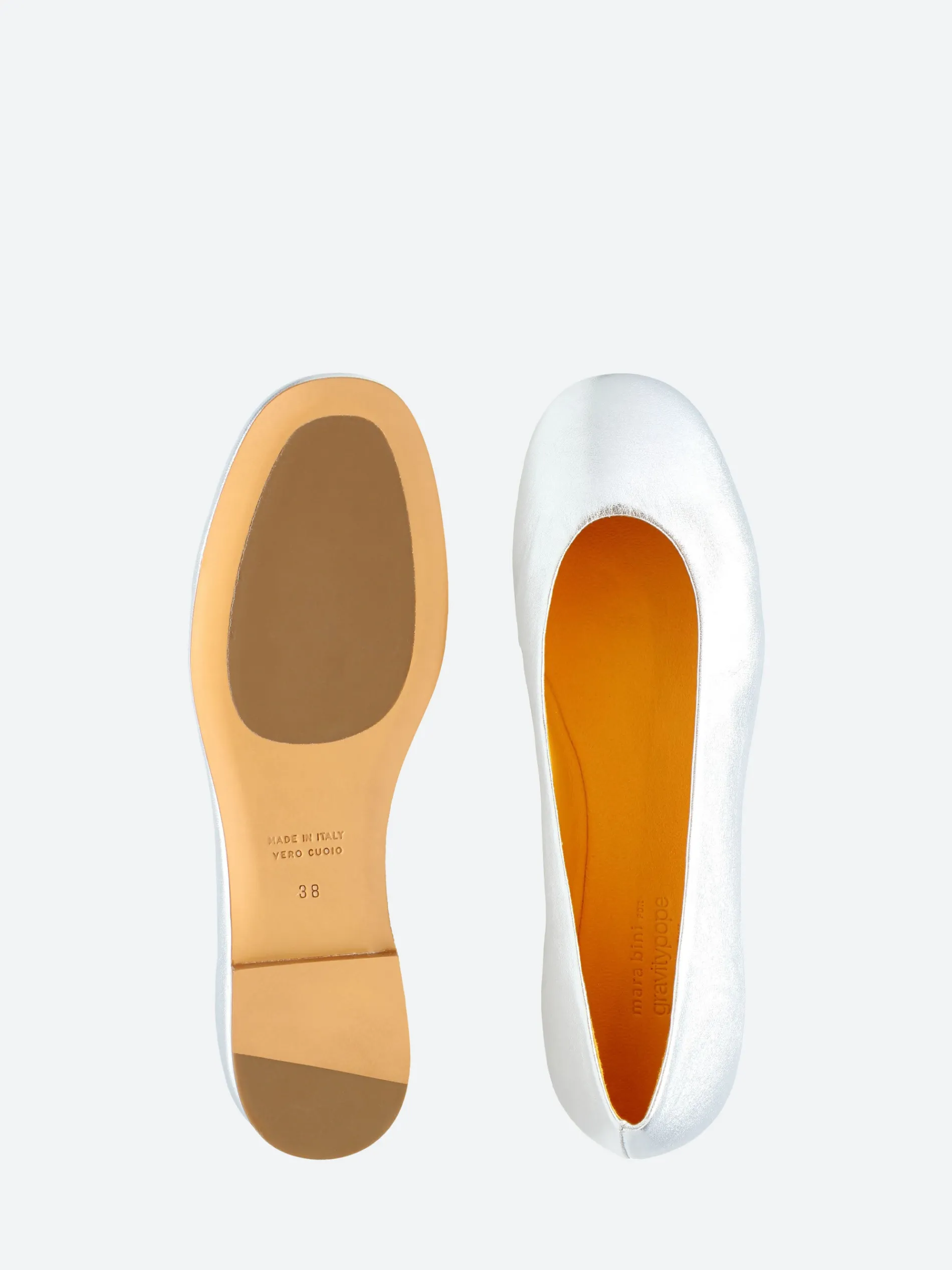 Mara Bini - Allegra Ballet Flats in Silver Luce