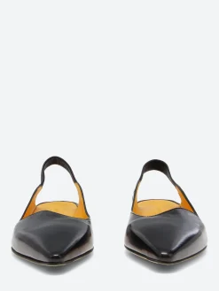 Mara Bini - Milena Slingback Flat in Nero Seta