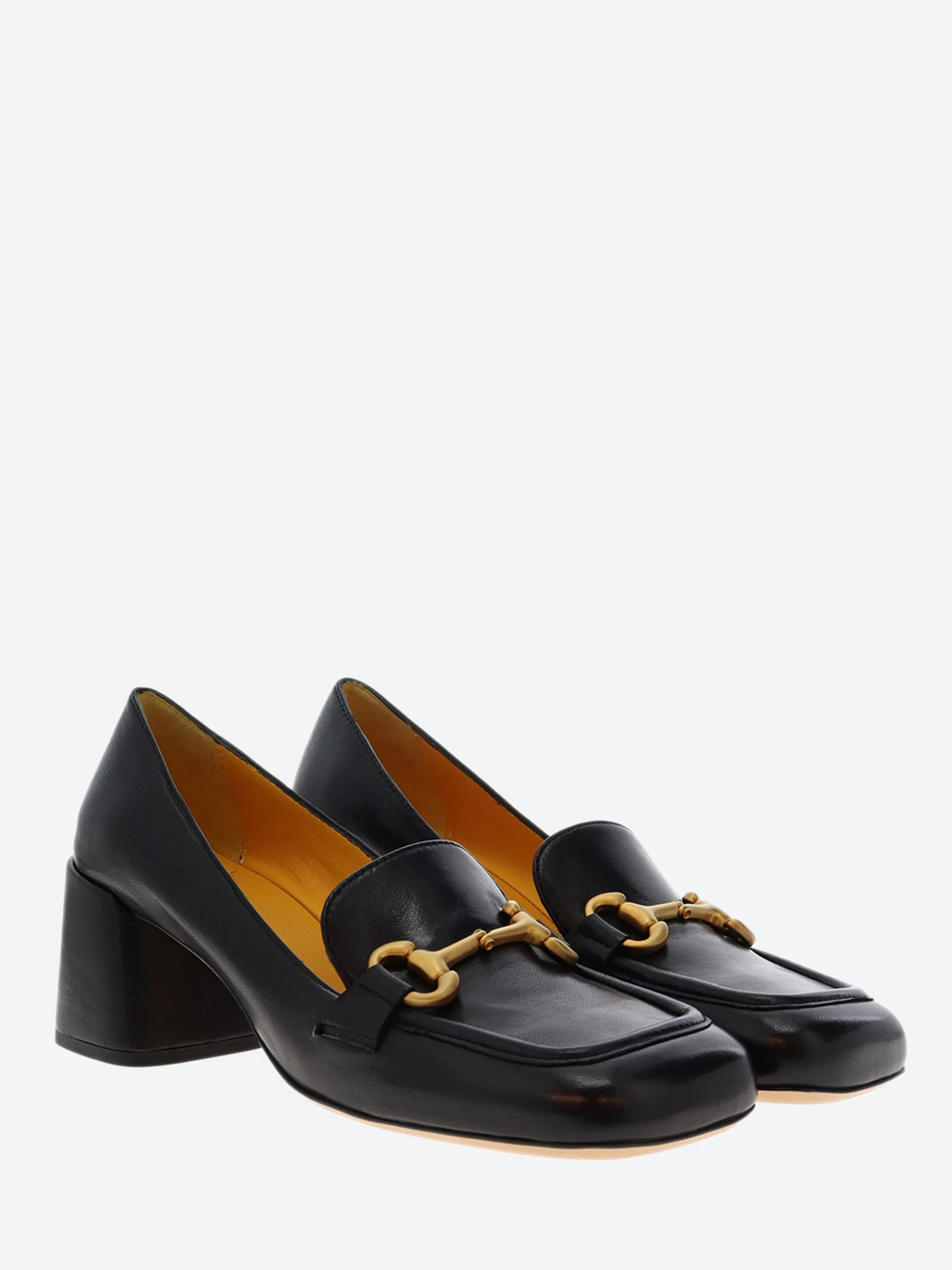 Mara Bini - Tania Heeled Loafer in Nero Seta