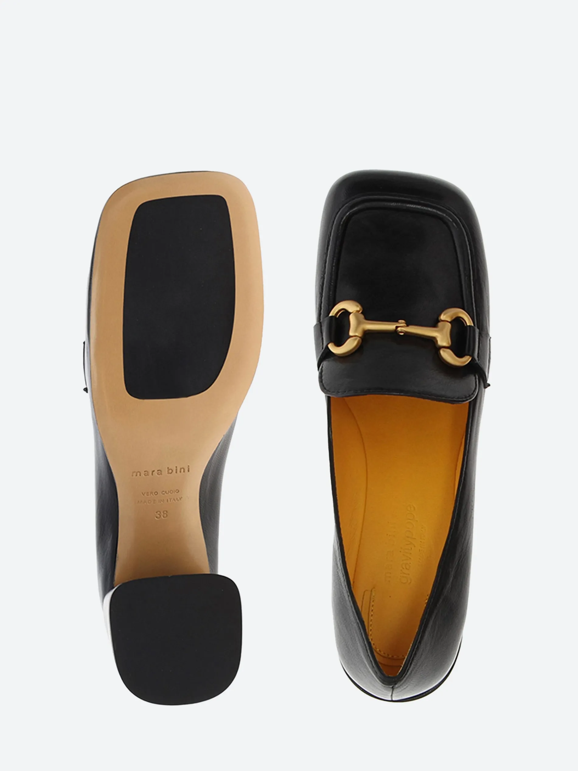 Mara Bini - Tania Heeled Loafer in Nero Seta