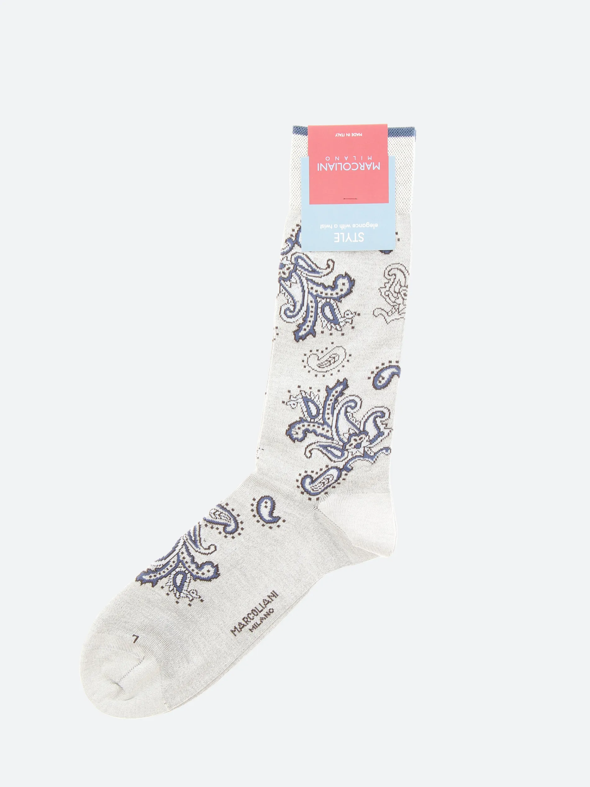 Marcoliani - Jali Paisley Mid Calf Sock in Beige