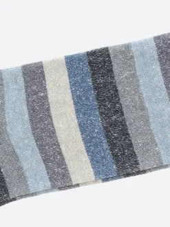 Marcoliani - Tonal Stripe Sock in Blue Mix