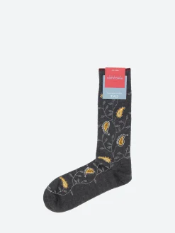 Marcoliani Milano - Fatehpur Paisley Crew Sock in Charcoal