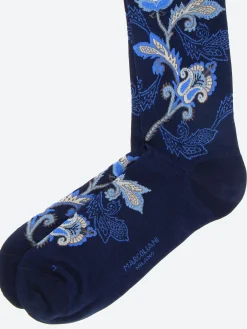 Marcoliani Milano - Moghul Flower Sock in Navy