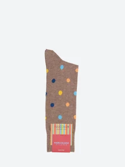 Marcoliani Milano - Multicolour Dots Socks in Glaces Brown