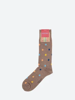 Marcoliani Milano - Multicolour Dots Socks in Glaces Brown