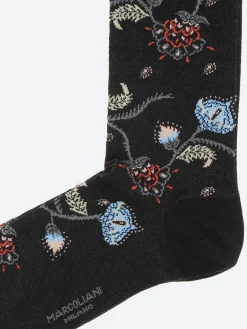 Marcoliani Milano - Mumbai Flower Sock in Black