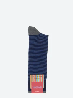 Marcoliani Milano - Palio Stripe Sock in Royal Blue
