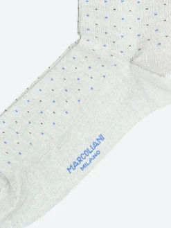 Marcoliani Milano - Varese Pindot Mid Calf Sock in Beige