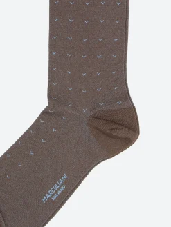 Marcoliani Milano - Volo Sock in Glaces Brown