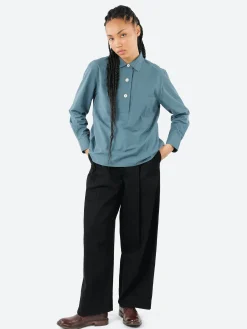 Margaret Howell - MHL Big Pocket Swing Shirt in Mineral Blue