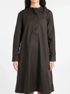 Margaret Howell - MHL Collarless Swing Dress in Ebony