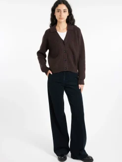 Margaret Howell - MHL Collared Cardigan in Chocolate