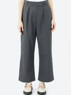 Margaret Howell - MHL Pleated Crop Trousers in Carbon