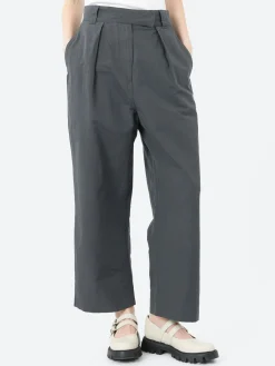 Margaret Howell - MHL Pleated Crop Trousers in Carbon