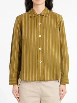 Margaret Howell - MHL Simple Shirt in Light Olive/Off White