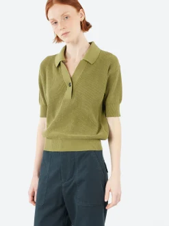 Margaret Howell - MHL Single Button Polo in Grass