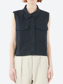 Margaret Howell - MHL Sleeveless Workshirt in Navy