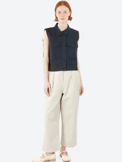 Margaret Howell - MHL Sleeveless Workshirt in Navy