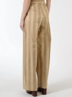 Marimekko - Ajassa Linja Cotton Trousers in Beige/Brown