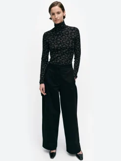Marimekko - Funktio Solid Cotton Trousers in Black