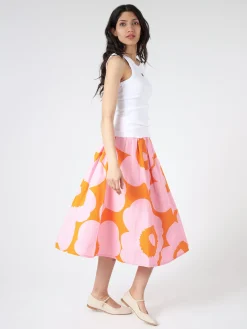 Marimekko - Garrel Unikko Skirt in Pink/Orange