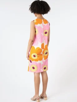Marimekko - Kestit Unikko Dress in White, Orange and Pink
