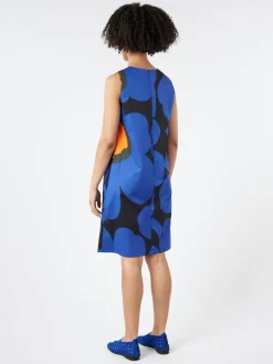 Marimekko - Kestit Unikko Dress in Black, Blue and Orange