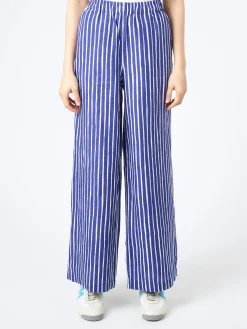 Marimekko - Merivirta Piccolo Trousers in Blue and Off White