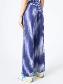 Marimekko - Merivirta Piccolo Trousers in Blue and Off White
