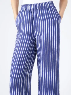 Marimekko - Merivirta Piccolo Trousers in Blue and Off White