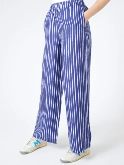 Marimekko - Merivirta Piccolo Trousers in Blue and Off White