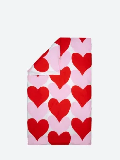 Marimekko - Sydämet Duvet Core in White, Pink and Red