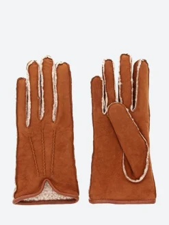 Mario Portolano - 4286 Shearling Short Gloves in Cognac