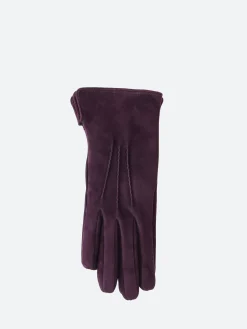 Mario Portolano - 4220 Suede Glove Cashmere Lined in Dark Purple