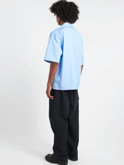 Marni - Bowling Shirt with Hidden Logo in Iris Blue