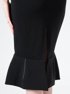 Marni - Cady Sheath Dress with Flounce Hem in Black