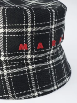 Marni - Check Flannel Bucket Hat in Black