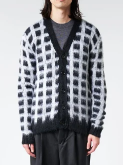 Marni - Checked Mohair Cardigan in Black