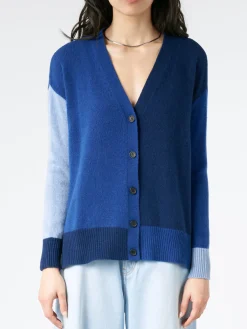 Marni - Colour-Block Cashmere Cardigan in Illusion Blue