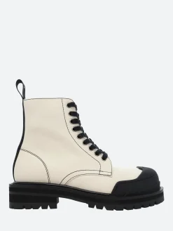 Marni - Dada Combat Boot in Stone White